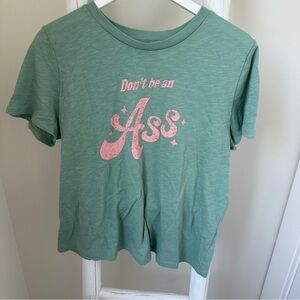 Blank Paige Green Graphic Tee - Short Sleeve Size Large